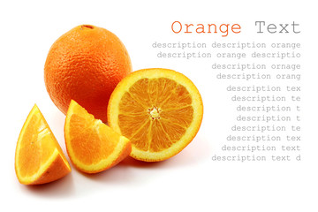 Orange fruit isolated on white background
