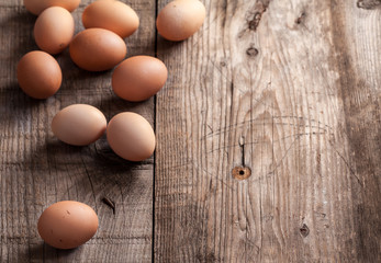 eggs on the wooden desk