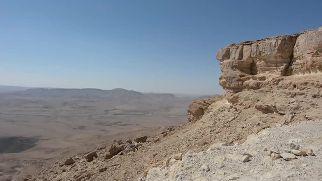 Wild desert landscape of Makhtesh Ramon, Ramon Crater, in the Negev desert , Israel