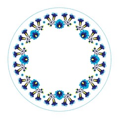 blue folk flower frame - 85179596
