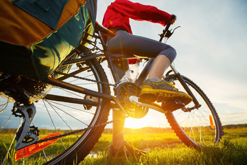 Hiker with bike