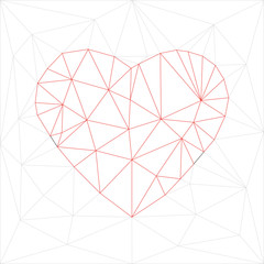 Low poly red heart