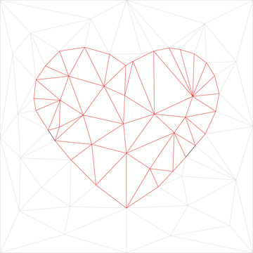 Low poly red heart