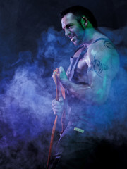 Strong men with a rope