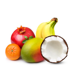 Tropical fruits isolated 