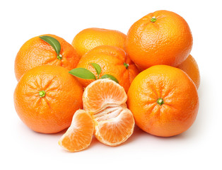 Mandarin, tangerine citrus fruit isolated 