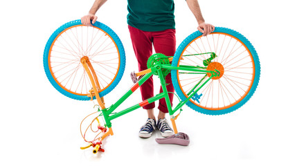 Fototapeta premium young man with a bicycle