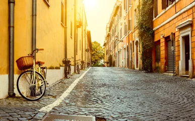 Fotobehang Oude straat in Rome, Italië © Ekaterina Belova