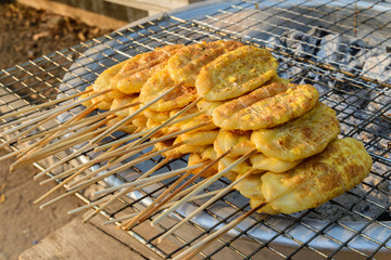 Kgawhie, Rice with egg grilled, Asian traditional food.