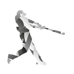 Abstract monochromatic baseball player