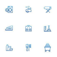 Dry-cleaning vector icons, laundry objects
