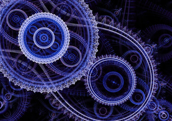 Abstract blue mechanical background