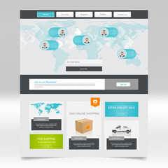 Modern website template design. Vector Eps 10