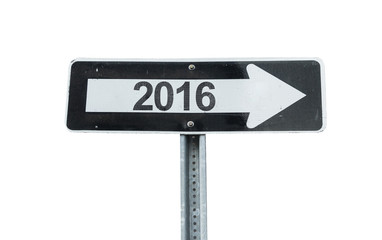 2016 direction sign isolated on white