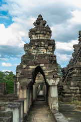 sight of the gopura of the gallery perimetral of the baphuon in the archaeological angkor thom place in siam reap, cambodia