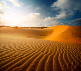 Red dunes near the town of Mui Ne