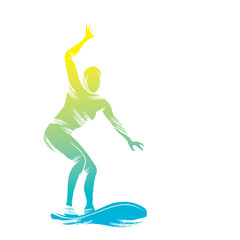 creative surfing me design vector
