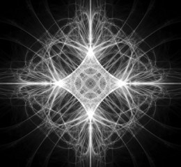 Fractal Black And White Star With Light Point