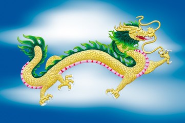 Chinese style dragon statue