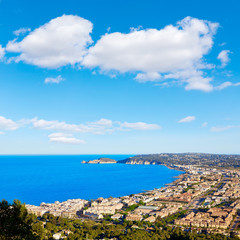Fototapeta premium Javea Xabia aerial skyline with port in Alicante