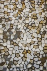 brown, white, gray tiles mosaic background.