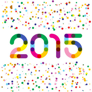 2015 happy new year graphics. Links style digits with color conf