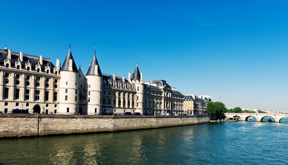 Castle Conciergerie and bridge, Paris, France