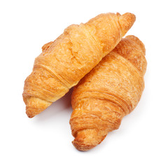 two fresh croissant