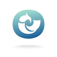 Vector bird logo template. Sitting or floating.