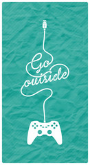 Gamepad with Cable in the Shape of a Text Message on Textured Paper Background