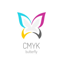 CMYK butterfly logo template