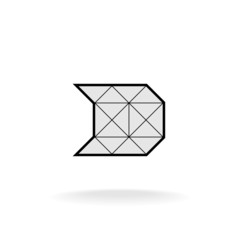 D letter logo template.Construction framework concept.