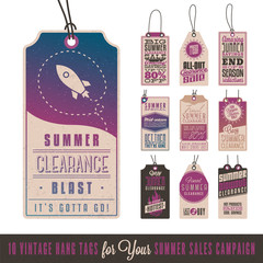 Collection of 10 Vintage Summer Sales Related Hang Tags