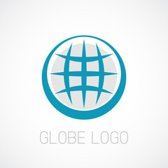 Globe logo template. Earth planet sign.