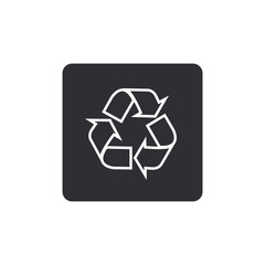 Obraz premium vector recycle symbol. recycle vector icon. black button