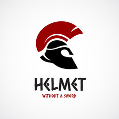 Helmet logo template. Greek or Sparta style.