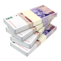 Argentina pesos isolated on white background. Computer generated 3D photo rendering.