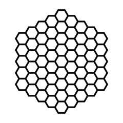 Hexagon pattern field black outline illustration