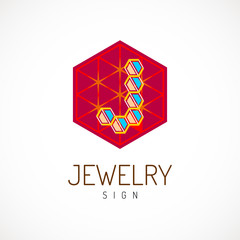 Fototapeta premium J letter logo template. Jewelry sign.