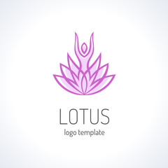 Lotus flower logo with human silhouette
