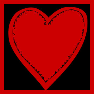 Bright red graphic heart illustration on black background a symbol of love series