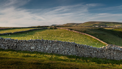 Dry stone wall at Rhossili on the Gower peninsular south Wales