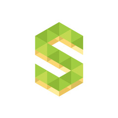 S letter logo template. Nature colors.