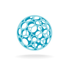 Plastic sphere with different size holes