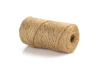 roll of twine cord and thread  on white