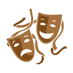Comedy and tragedy theater masks illustration. - 85191553