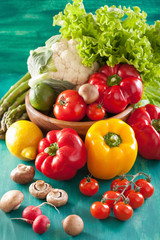 vegetables tomato pepper avocado onion cauliflower lettuce