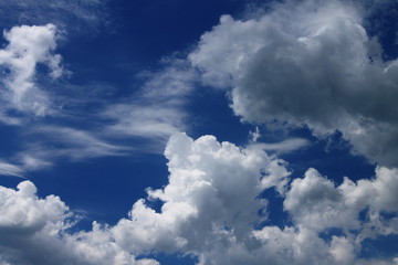Fototapeta premium Beautiful sky with dynamic clouds before the rain