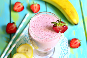 Strawberry and banana smoothie.