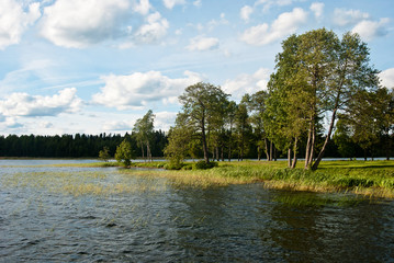 Naklejka premium Landscape at Lake Valdai